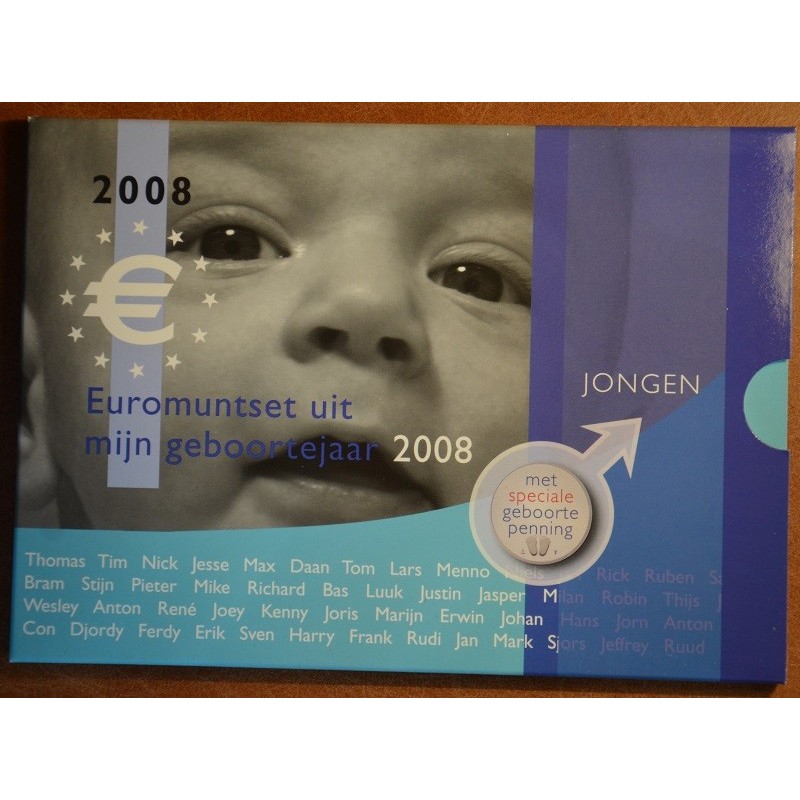 Euromince mince Sada 8 mincí Holandsko 2008 Baby set - Chlapec (UNC)