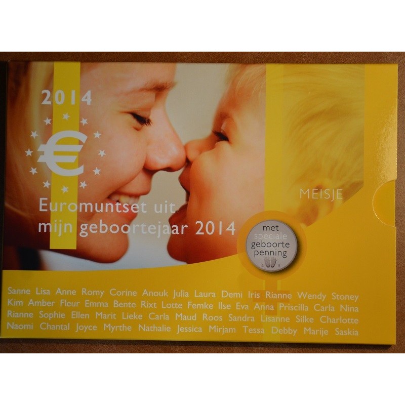 Euromince mince Sada 8 mincí Holandsko 2014 Baby set - Dievčatko (UNC)