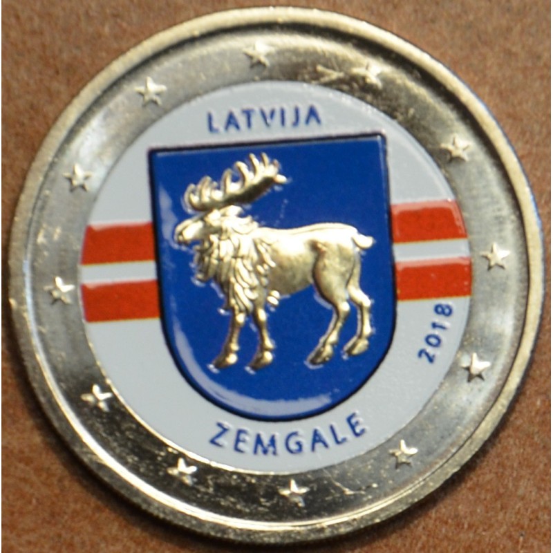eurocoin eurocoins 2 Euro Latvia 2018 - Zemgale II. (colored UNC)