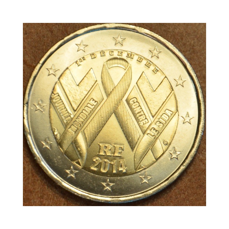 Euromince mince 2 Euro Francúzsko 2014 - Svetový deň boja proti AID...