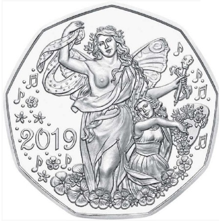 Euromince mince 5 Euro Rakúsko 2019 Novoročná minca (BU)