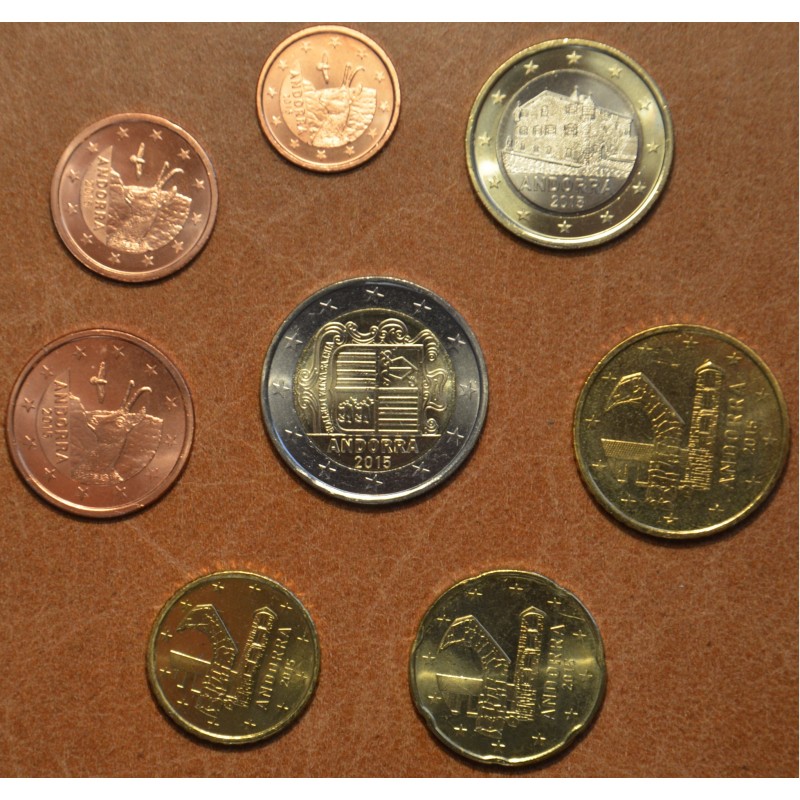 eurocoin eurocoins Set of 8 Euro coins Andorra 2015 (UNC)