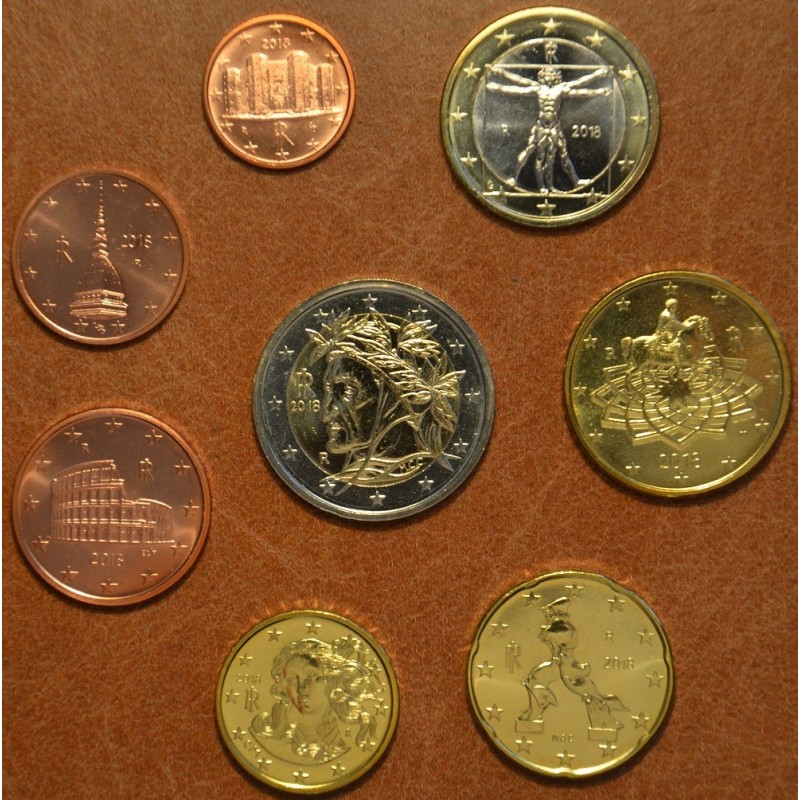 Euromince mince Sada 8 talianskych mincí 2018 (UNC)
