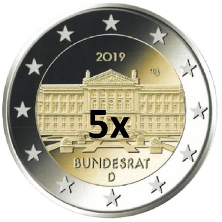 Euromince mince 2 Euro Nemecko 2019 - \\"ADFGJ\\" 70. výročie založ...