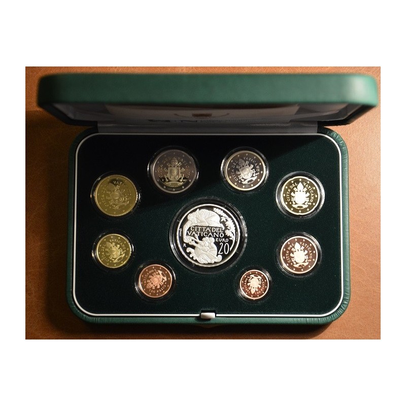 eurocoin eurocoins Official 8 coins set of Vatican 2018 + 20 Euro A...