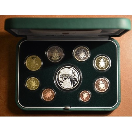 eurocoin eurocoins Official 8 coins set of Vatican 2018 + 20 Euro A...
