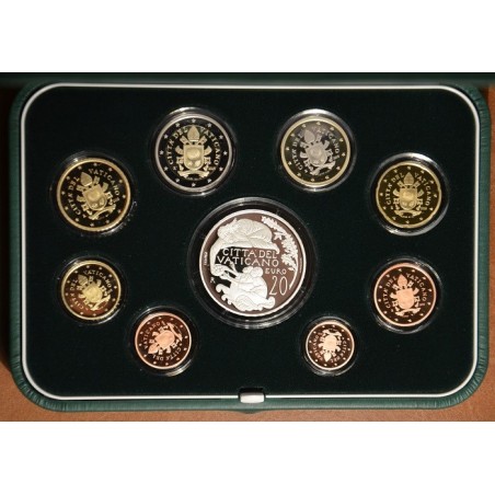 eurocoin eurocoins Official 8 coins set of Vatican 2018 + 20 Euro A...