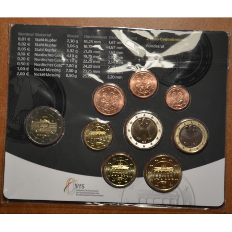 eurocoin eurocoins Germany 2019 \\"F\\" set of 9 coins (BU)