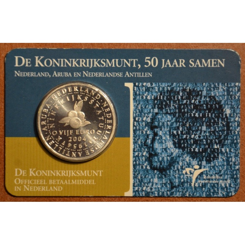 euroerme érme 5 Euro Hollandia 2004 - A királyság évfordulója (BU k...