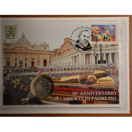 eurocoin eurocoins 2 Euro Vatican 2018 Numisbrief - Padre Pio (BU)