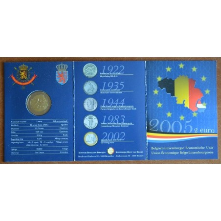 Euromince mince 2 Euro Belgicko 2005 - Belgicko-Luxemburská hospodá...