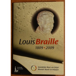 2 Euro Belgium 2009 - 200th Anniversary of birth of Louis Braille (BU card)