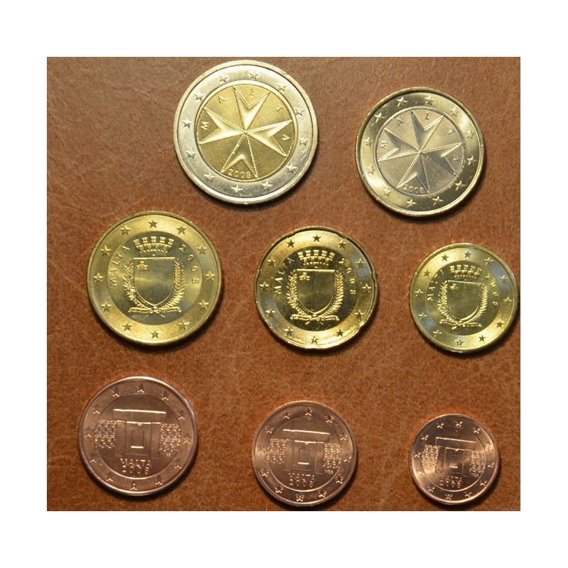 eurocoin eurocoins Set of 8 coins Malta 2008 (UNC)