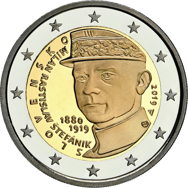 Euromince mince 2 Euro Slovensko 2019 - Milan Rastislav Štefánik (UNC)