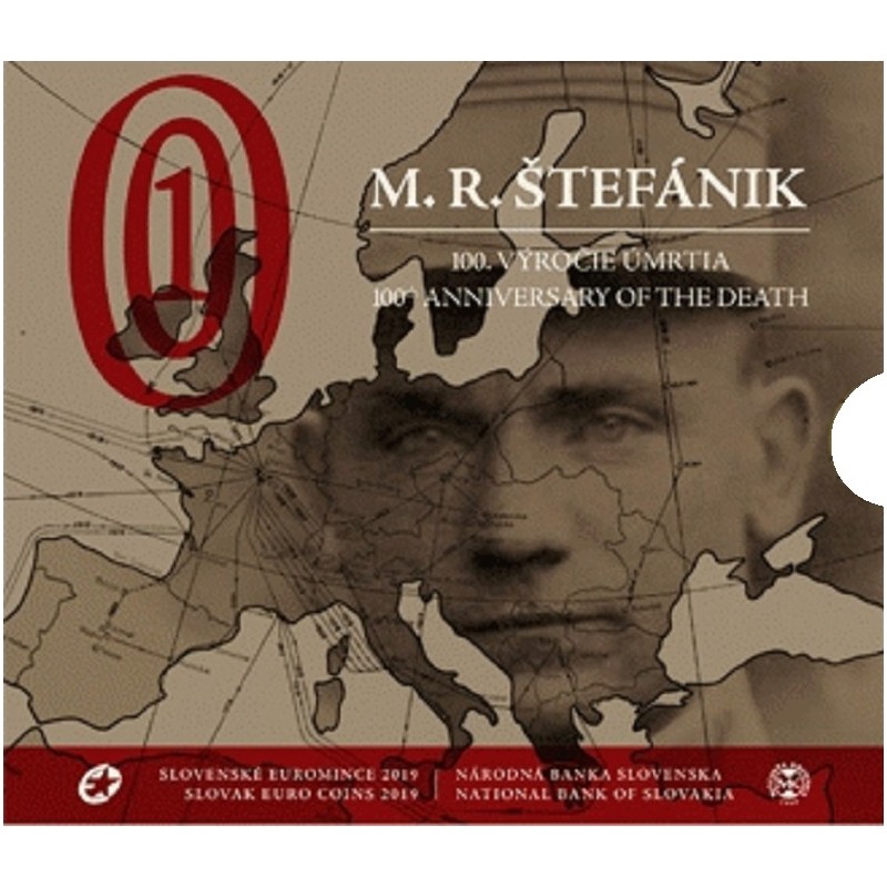 eurocoin eurocoins Set of 9 Slovak coins 2019 Milan Rastislav Štefá...