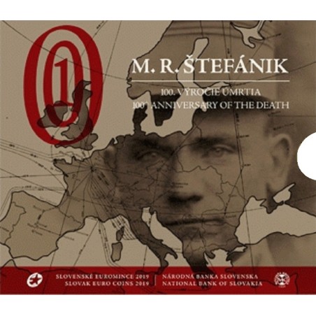 eurocoin eurocoins Set of 9 Slovak coins 2019 Milan Rastislav Štefá...