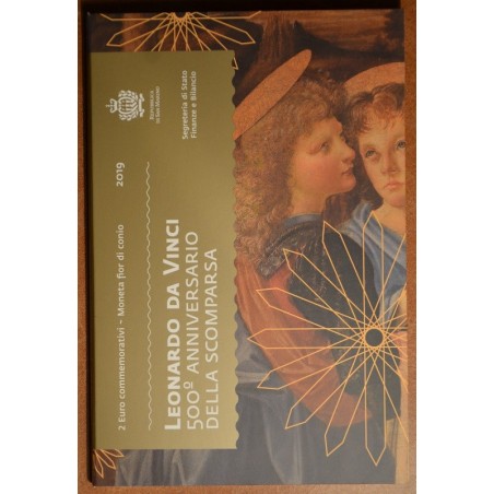 Euromince mince 2 Euro San Marino 2019 - Leonardo da Vinci (BU karta)