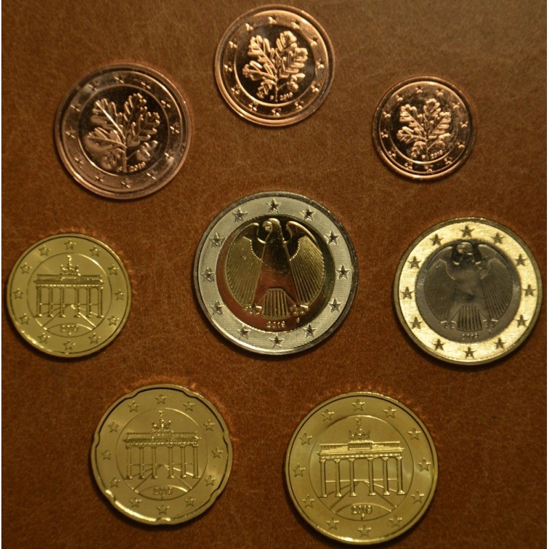 Euromince mince Nemecko 2019 \\"F\\" sada 8 mincí (UNC)