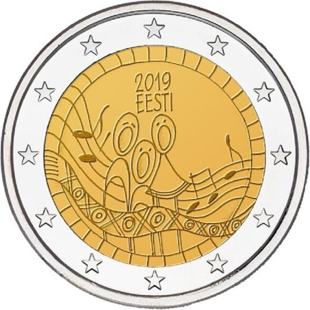 Euromince mince 2 Euro Estónsko 2019 - 150. výročie Estónskeho fest...