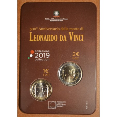 euroerme érme 2 Euro Olaszország 2019 - Leonardo da Vinci (BU)