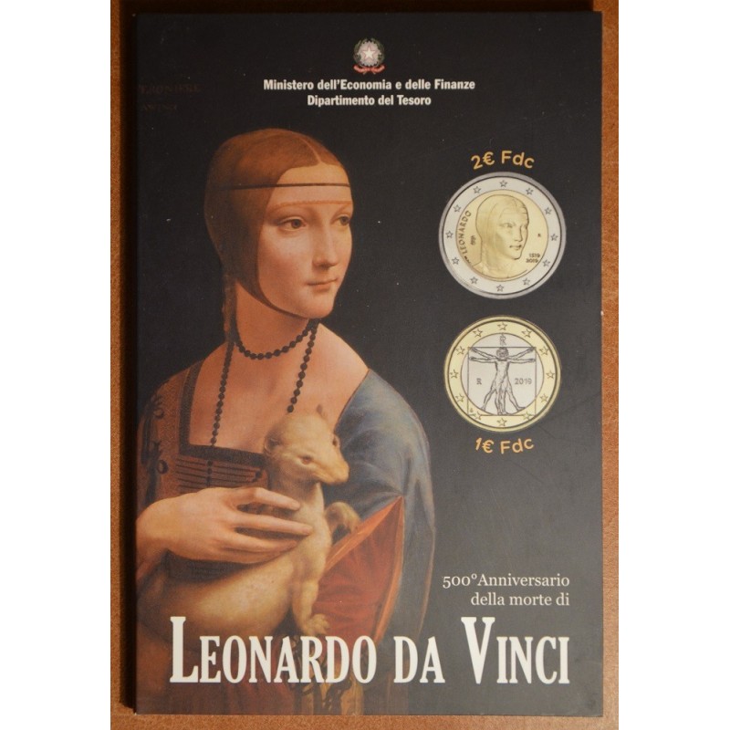 euroerme érme 2 Euro Olaszország 2019 - Leonardo da Vinci (BU)