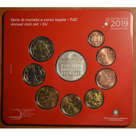 Euromince mince Taliansko 2019 sada s 5 Euro mincou (BU)