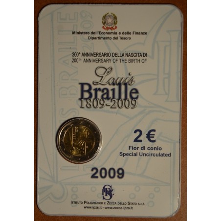 euroerme érme 2 Euro Olaszország 2009 - Louis Braille születésének ...