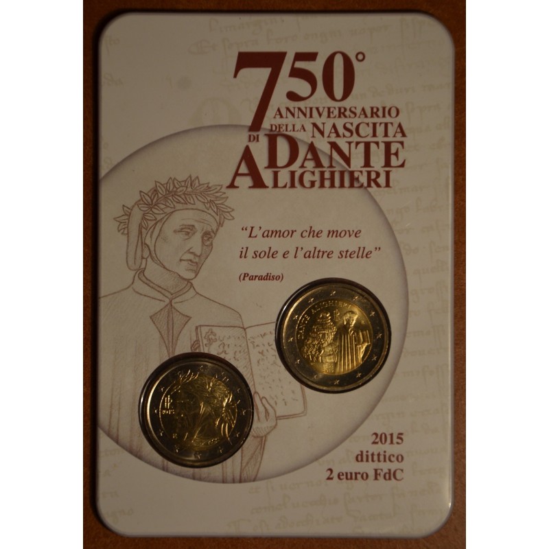 euroerme érme 2 Euro Olaszország 2015 - Dante Alighieri (BU)