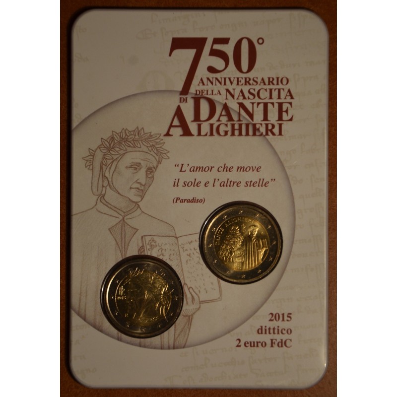 Euromince mince 2 Euro Taliansko 2015 - Dante Alighieri (BU)