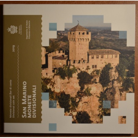 eurocoin eurocoins San Marino 2019 set with new design of coins (BU)