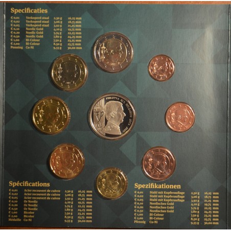 Euromince mince Belgicko 2018 sada s medailou Philippe (BU)