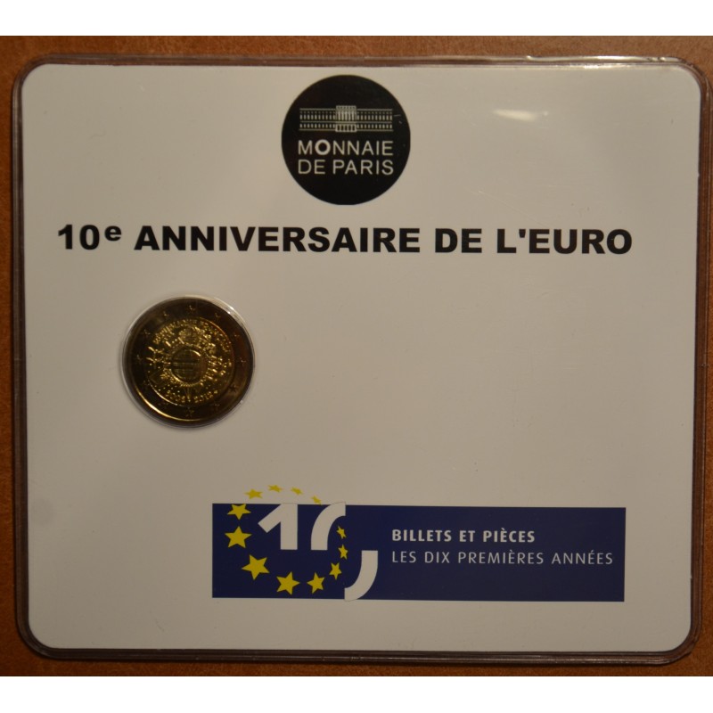 eurocoin eurocoins 2 Euro France 2012 - Ten years of Euro (BU card)