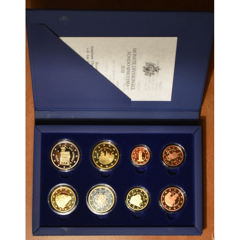 euroerme érme 8 részes forgalmi sor San Marino 2010 (Proof)