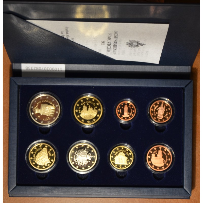 euroerme érme 8 részes forgalmi sor San Marino 2011 (Proof)