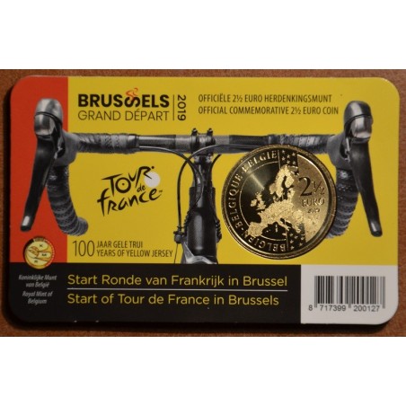 Euromince mince 2,5 Euro Belgicko 2019 Tour de France v1 (BU karta)