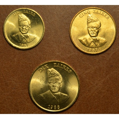 eurocoin eurocoins Zaire 3 coins 1987-1988 (UNC)