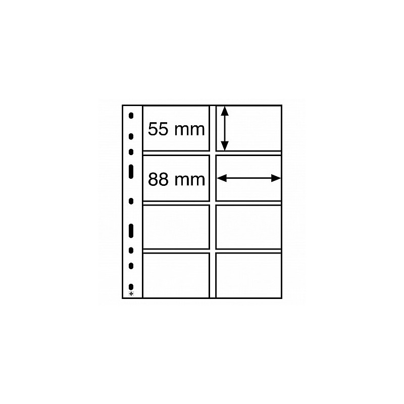 Euromince mince Leuchtturm OPTIMA listy na karty 55x88 mm