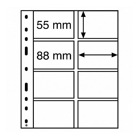 euroerme érme Leuchtturm OPTIMA lapok 55 x 88 mm kártyákra
