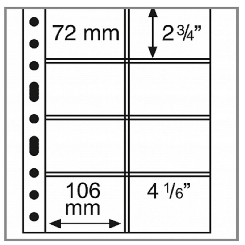 euroerme érme Leuchtturm GRANDE lapok 106 x 72 mm kártyákra