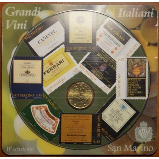 euroerme érme 50 cent San Marino 2007 + 10 bélyeg (UNC)