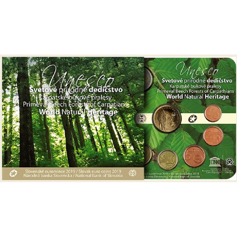 eurocoin eurocoins Set of 8 Slovak coins 2019 Primeval Beech Forest...