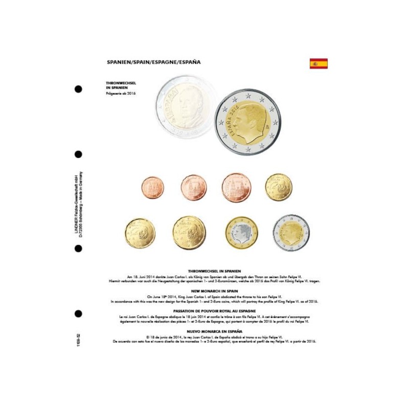 eurocoin eurocoins New King of Spain 2015 - page into Lindner album