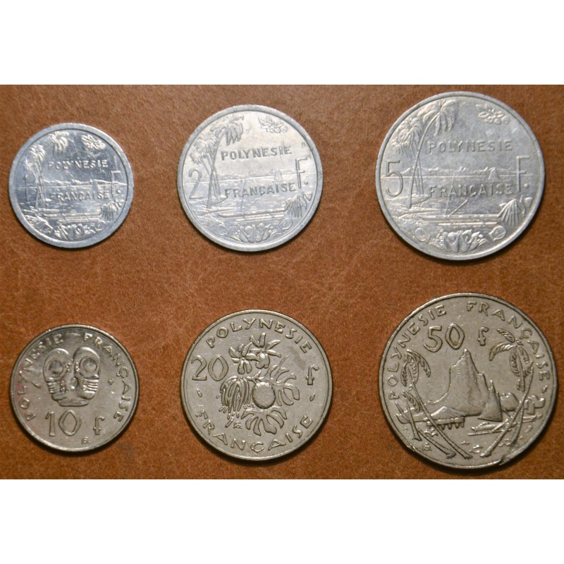 eurocoin eurocoins French Polynesia 6 coins mix of years (UNC)