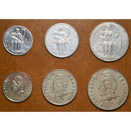 eurocoin eurocoins French Polynesia 6 coins mix of years (UNC)