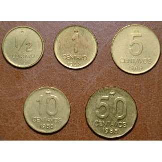 Euromince mince Argentína 5 mincí 1985-1988 (UNC)