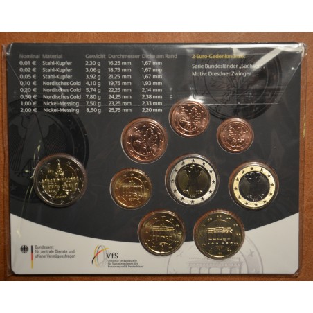 eurocoin eurocoins Germany 2016 \\"F\\" set of 9 eurocoins (BU)