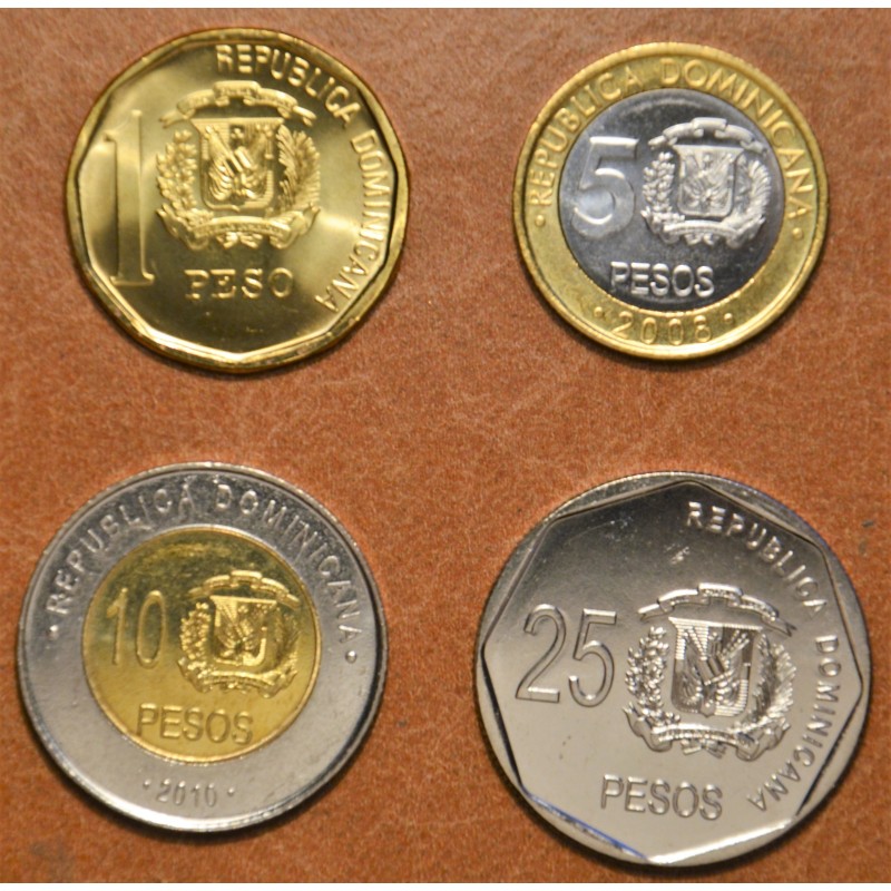 euroerme érme Dominikai köztársaság 4 érme 2008-2010 (UNC)