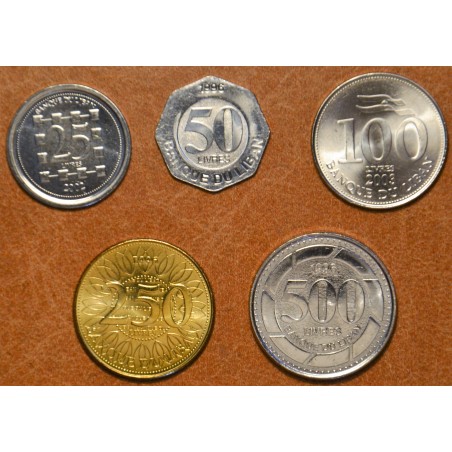 eurocoin eurocoins Lebanon 5 coins 1995-2003 (UNC)
