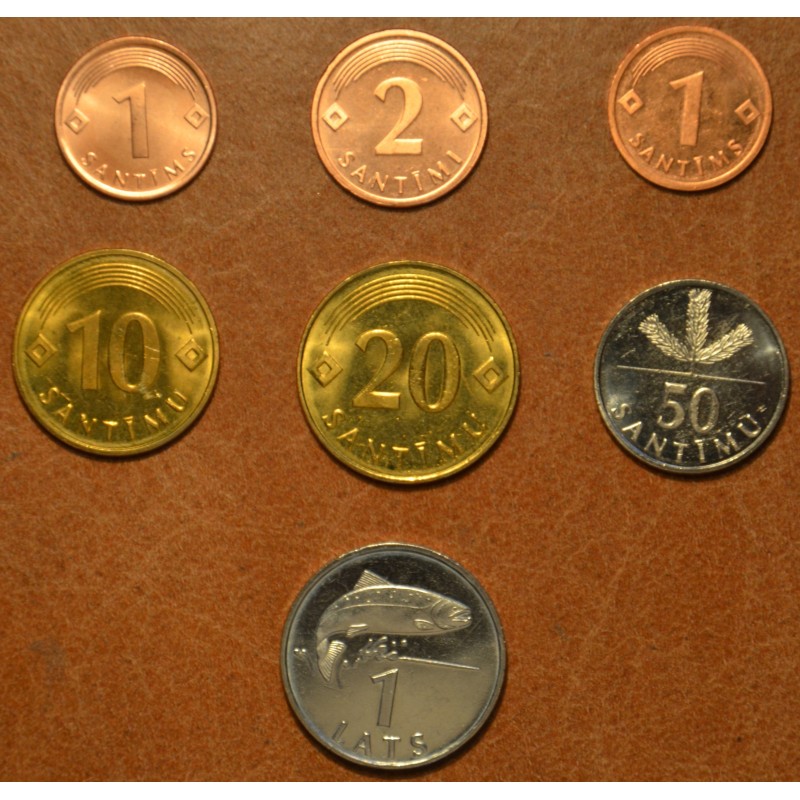 eurocoin eurocoins Latvia 7 coins 1992-2006 (UNC)