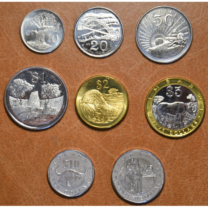 eurocoin eurocoins Zimbabwe 8 coins 2001-2003 (UNC)